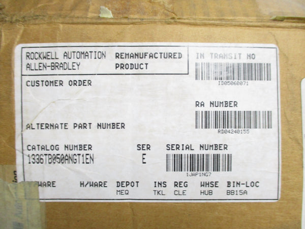 ALLEN BRADLEY 1336T-B050-AA-GT1EN SER. E REMAN