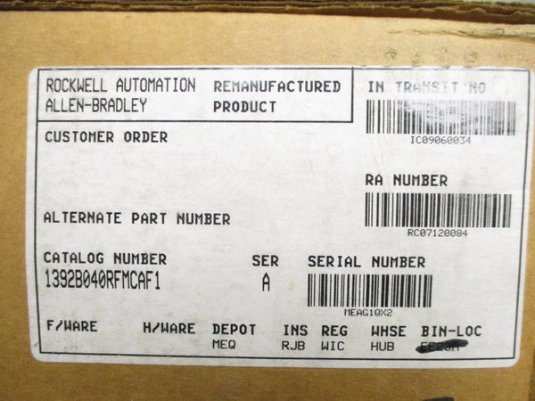 ALLEN BRADLEY 1392-B040-RF-MC-A-F1 SER. A REMAN