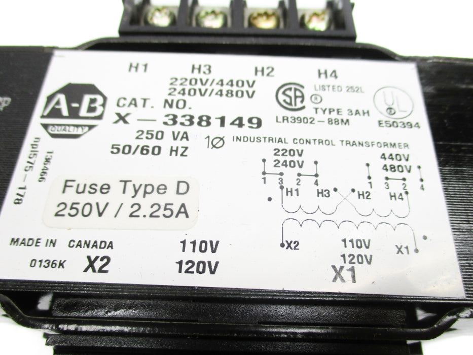 ALLEN BRADLEY 1497-N8 SER. CB 250VA (BR/WH) NSMP