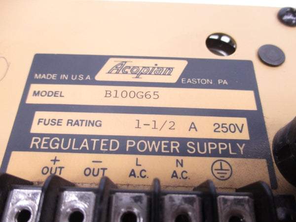 ACOPIAN B100G65 UNMP