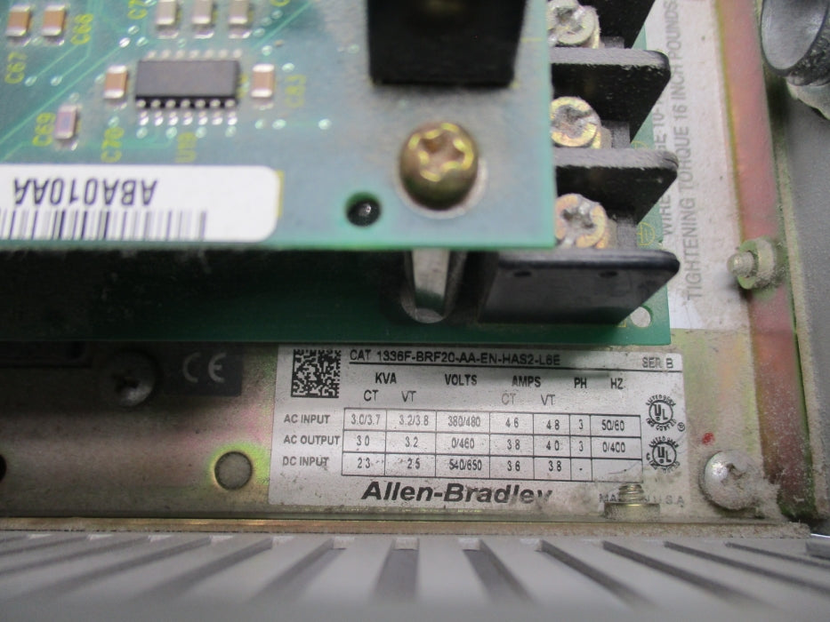 ALLEN BRADLEY 1336F-BRF20-AA-EN-HAS2-L6E SER. B UNMP