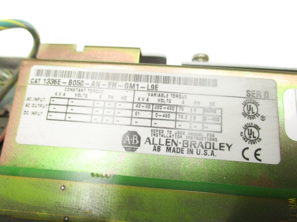 ALLEN BRADLEY 1336E-B050-AN-EN-GM1-L9E SER. D UNMP