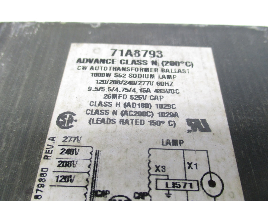 ADVANCE 71A8773-001 277VAC NSMP