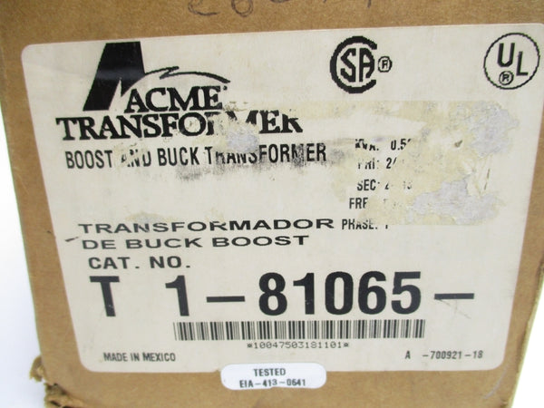 ACME TRANSFORMER T-1-81065 480V NSMP