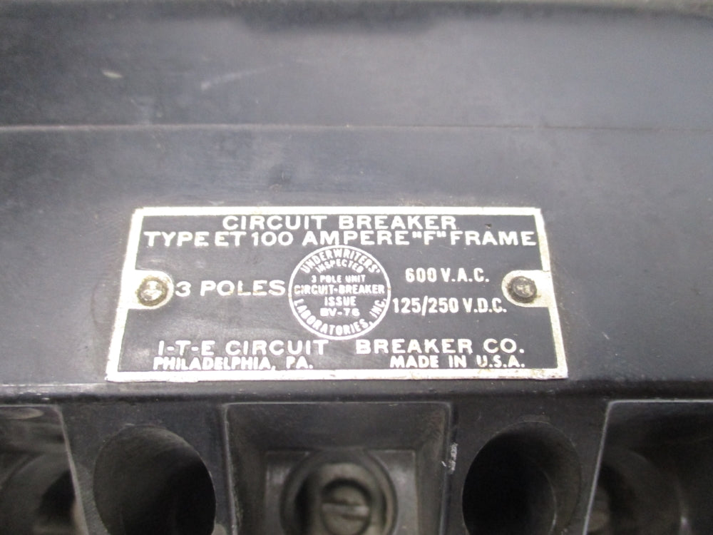I-T-E CIRCUIT BREAKER ET4033 30A 600VAC UNMP