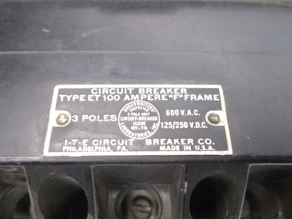 I-T-E CIRCUIT BREAKER ET4033 30A 600VAC UNMP
