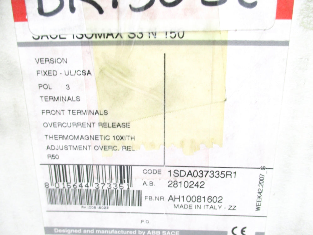 ABB AH10081602 1SDA037335R1 50A 600V NSMP