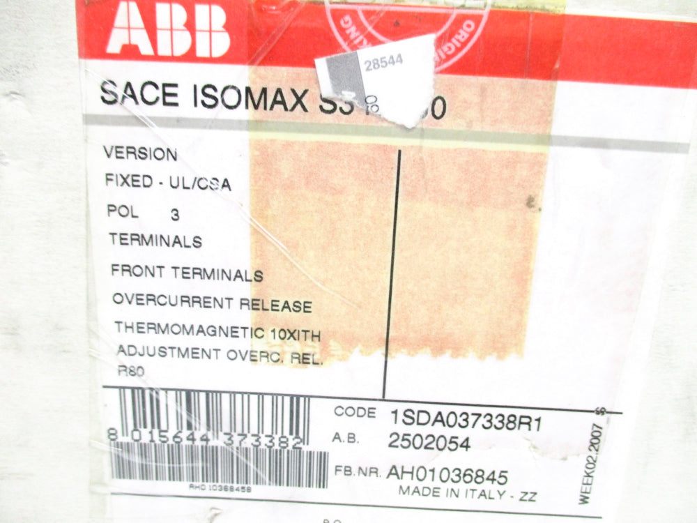 ABB AH01036845 1SDA037338R1 80A 600V NSMP