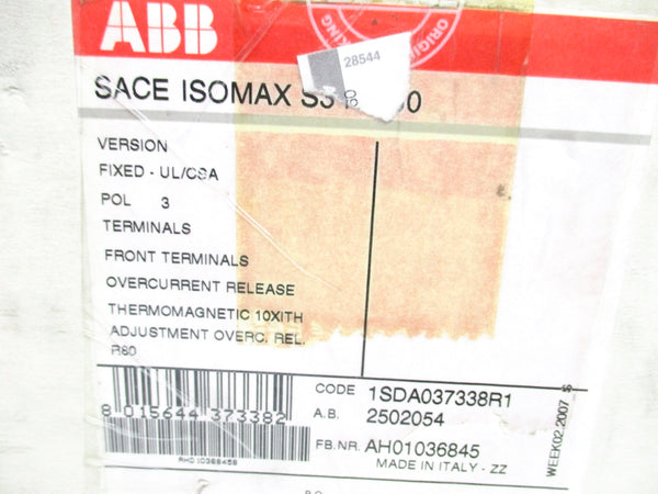 ABB AH01036845 1SDA037338R1 80A 600V NSMP