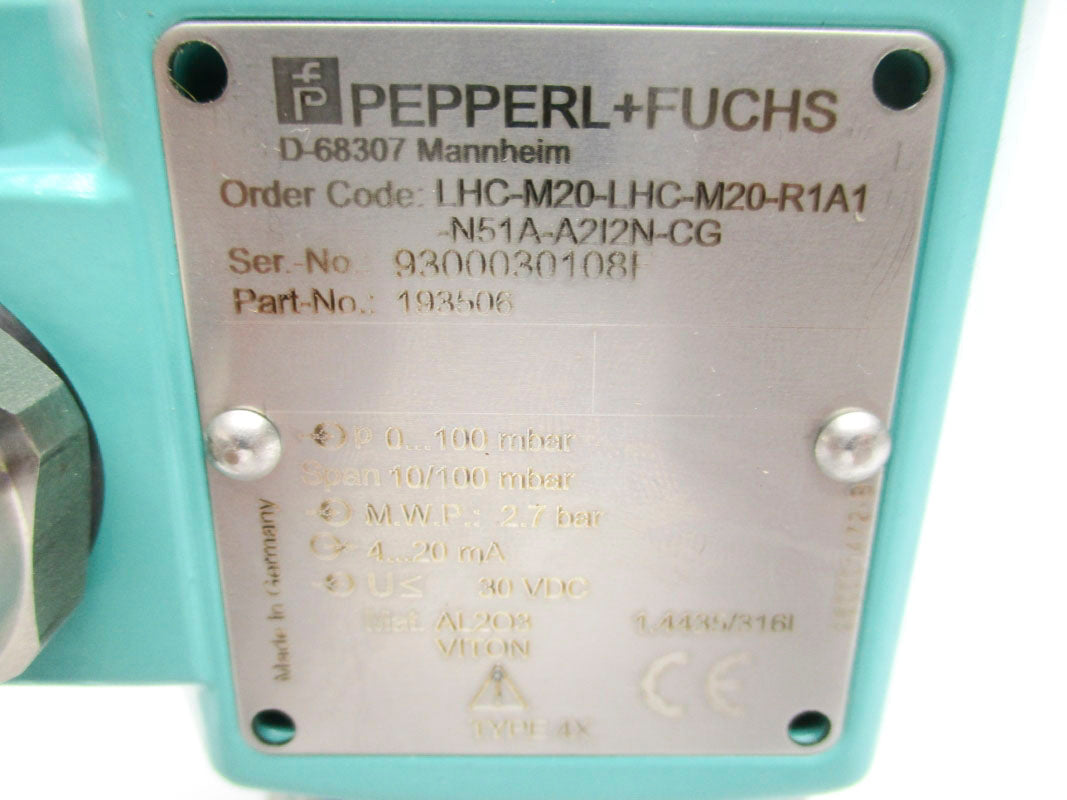 PEPPERL+FUCHS LHC-M20-LHC-M20-R1A1-N51A-A2I2N-CG 193506 2.7BAR 30VDC NSMP