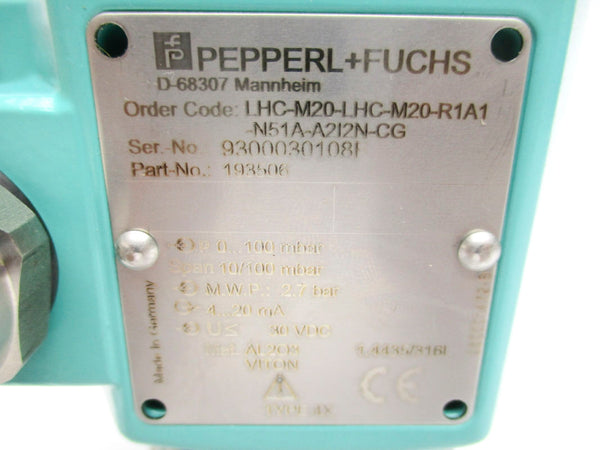 PEPPERL+FUCHS LHC-M20-LHC-M20-R1A1-N51A-A2I2N-CG 193506 2.7BAR 30VDC NSMP