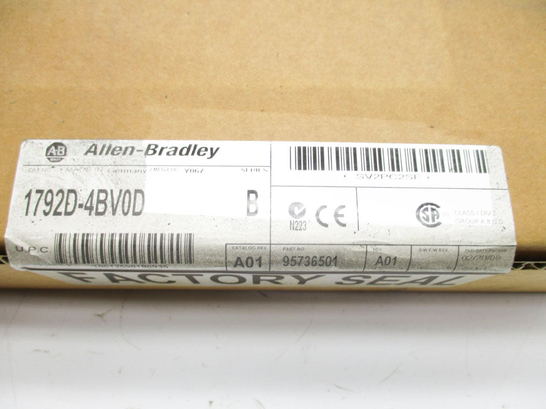 ALLEN BRADLEY 1792D-4BV0D SER. B DATE: 2008 NSFS