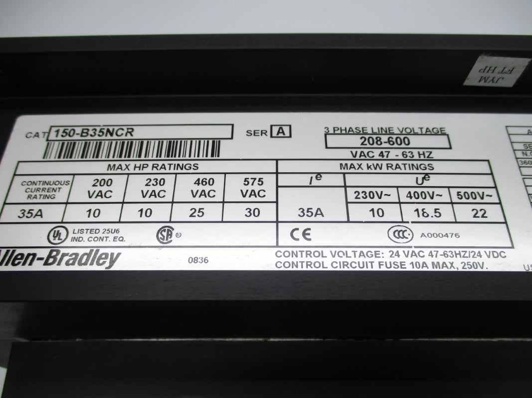 ALLEN BRADLEY 150-B35NCR SER. A 200-600V 35A F/W 2.01C NSMP