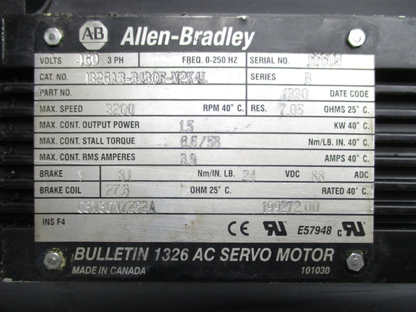 ALLEN BRADLEY 1326AB-B430E-M2K4L SER. B 24VDC UNMP
