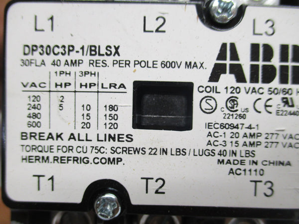 ABB DP30C3P-1/BLSX 120VAC 40A NSNP