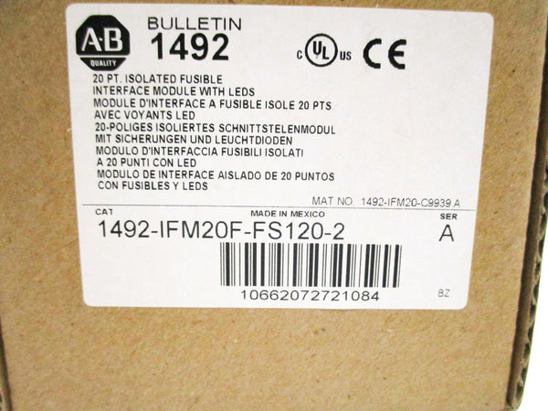 ALLEN BRADLEY 1492-IFM20F-FS120-2 SER. A 85-132VAC/DC NSMP