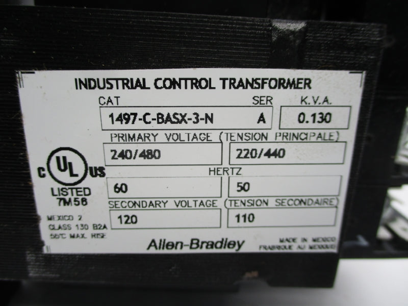 ALLEN BRADLEY 1497-C-BASX-3-N SER. A 240/480V (BR/WH) NSMP