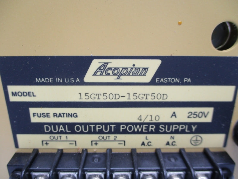 ACOPIAN 15GT50D-15GT50D 250V 4/10A NSNP