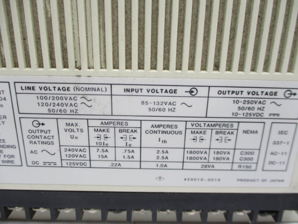 ALLEN BRADLEY 1745-E101 SER. B 10-250VAC 15A (NO DOORS) UNMP