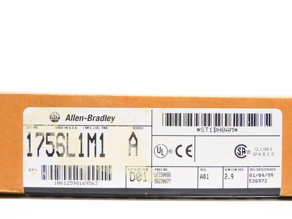 ALLEN BRADLEY 1756-L1M1 SER. A F/W 2.9 DATE: 1999 NSFS