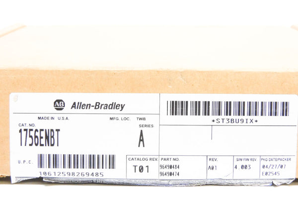 ALLEN BRADLEY 1756-ENBT SER. A F/W 4.003 24VDC NSMP