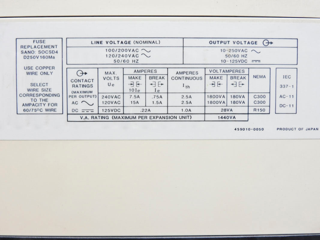 ALLEN BRADLEY 1745-E105 SER. B 240VAC 15A NSNP