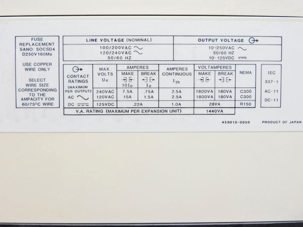 ALLEN BRADLEY 1745-E105 SER. B 240VAC 15A NSNP