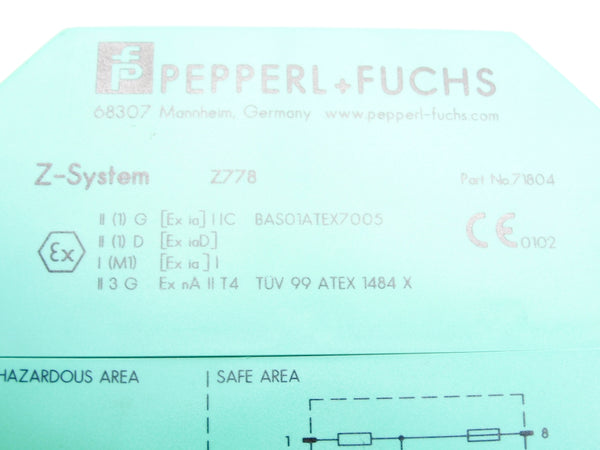 PEPPERL+FUCHS Z778 71804 UNMP