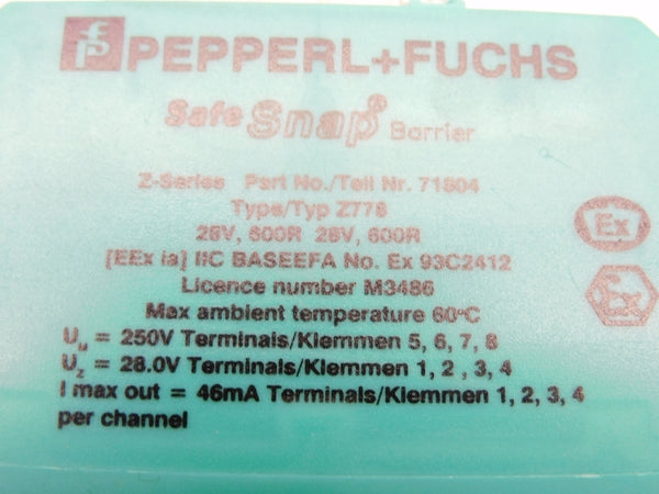 PEPPERL+FUCHS Z778 71804 28V NSMP