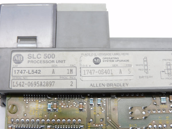 ALLEN BRADLEY 1747-L542 SER. A 24VDC 1A F/W 5 (NO KEY/DOOR/TERMINAL) UNMP