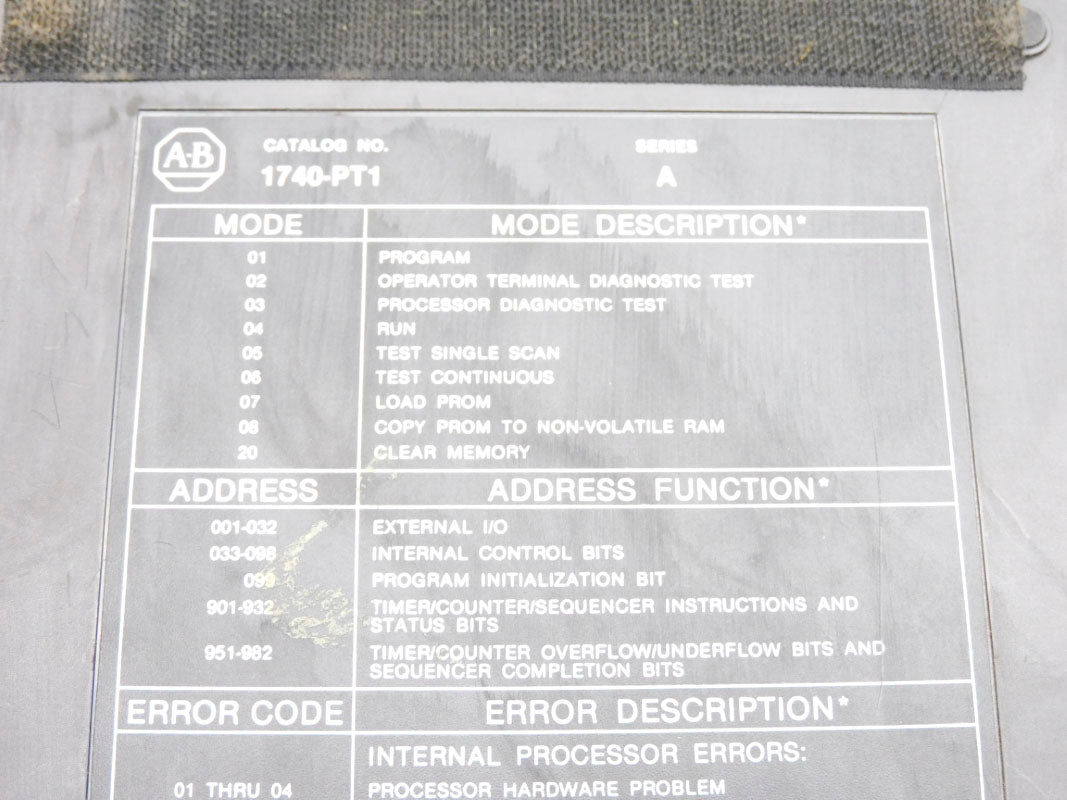 ALLEN BRADLEY 1740-PT1 SER. A UNMP