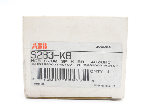 ABB GHS2830001R0407 S283-K8 480VAC 8A NSMP