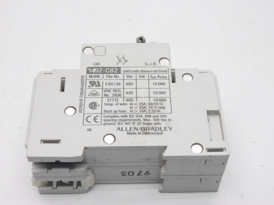 ALLEN BRADLEY 1492-CB2G005 SER. B 480V 0.5A NSNP
