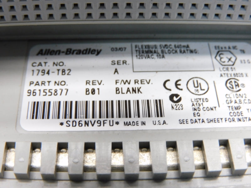 ALLEN BRADLEY 1794-TB2 SER. A 120VAC 10A NSMP