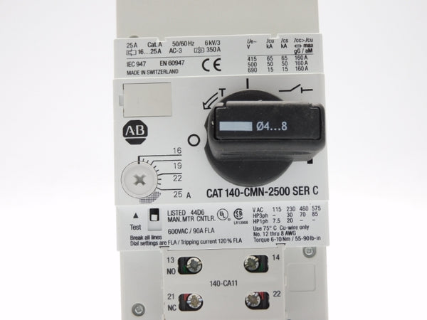 ALLEN BRADLEY 140-CMN-2500-CX-KN SER. C 575VAC 25A (BR/WH) NSMP