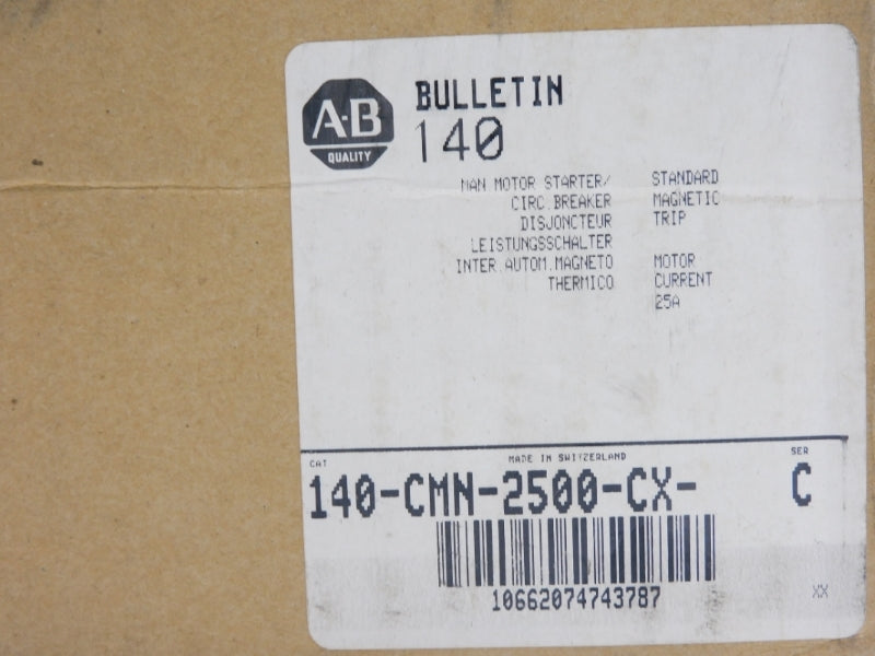 ALLEN BRADLEY 140-CMN-2500-CX-KN SER. C 575VAC 25A (BR/WH) NSMP