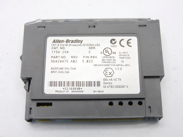 ALLEN BRADLEY 1734-IV4 SER. C 24VDC F/W 3.022 NSMP
