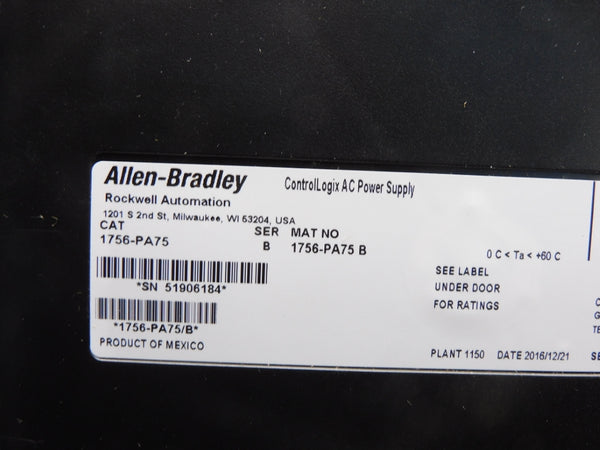 ALLEN BRADLEY 1756-PA75 SER. B 120/240VAC 13.0A NSMP