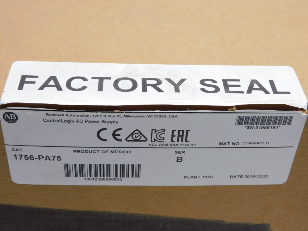 ALLEN BRADLEY 1756-PA75 SER. B 120/240VAC 13.0A NSMP