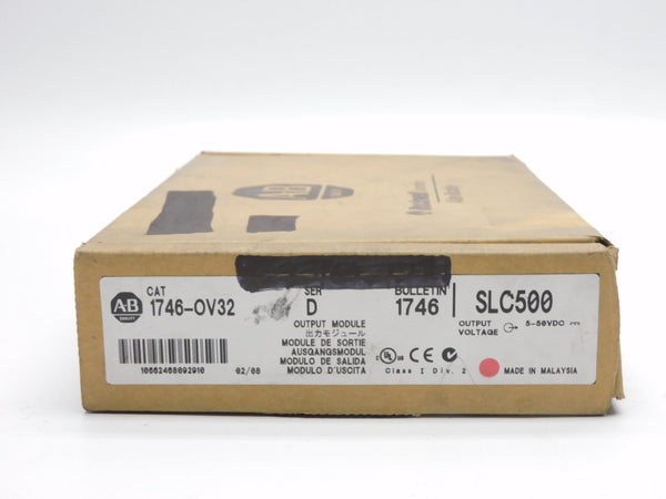 ALLEN BRADLEY 1746-OV32 SER. D 5-50VDC 0.5A NSMP