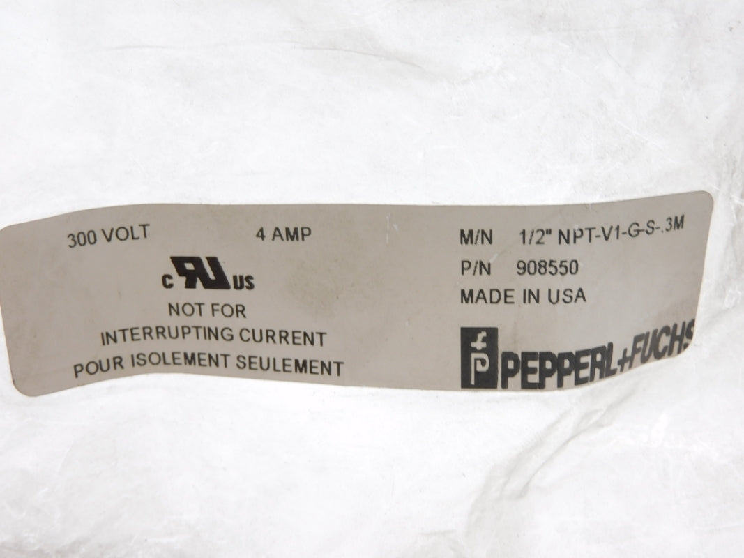 PEPPERL+FUCHS 1/2"NPT-V1-G-S-.3M 908550 300V 4A NSMP