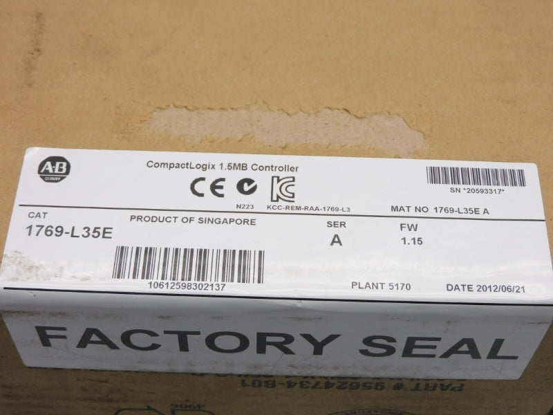 ALLEN BRADLEY 1769-L35E SER. A F/W 1.15 DATE: 2012 NSFS