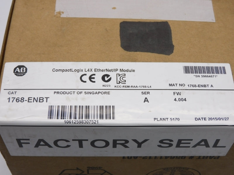 ALLEN BRADLEY 1768-ENBT SER. A F/W 4.004 DATE: 2015 NSFS