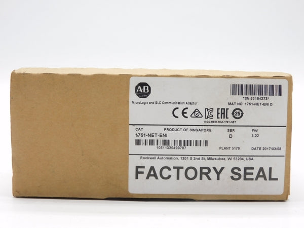 ALLEN BRADLEY 1761-NET-ENI SER. D F/W 3.22 DATE: 2017 NSFS