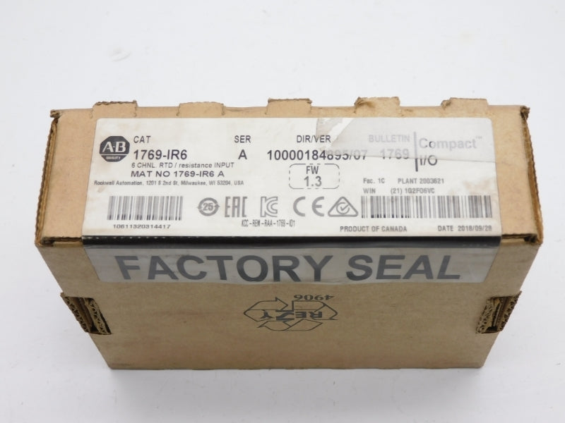ALLEN BRADLEY 1769-IR6 SER. A F/W 1.3 DATE: 2018 NSFS
