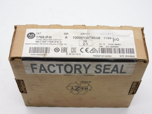 ALLEN BRADLEY 1769-IF4I SER. A F/W 2.1 DATE: 2019 NSFS
