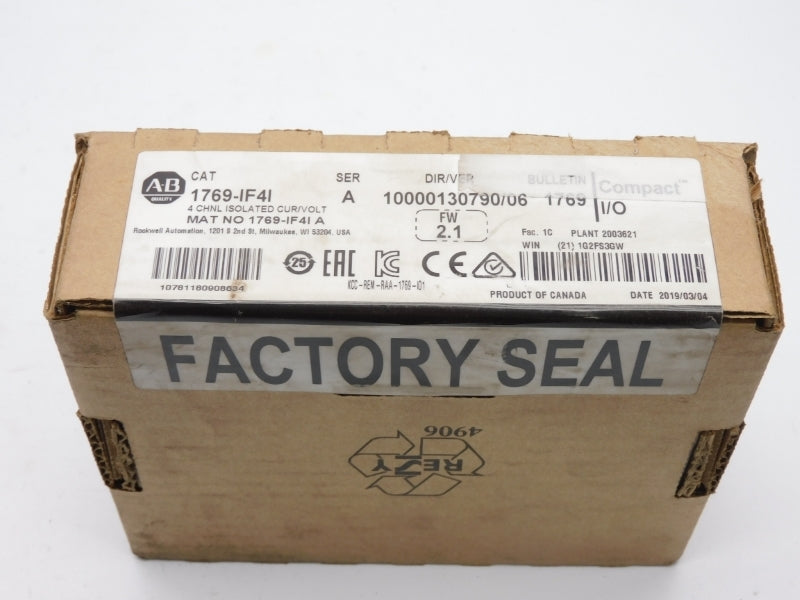 ALLEN BRADLEY 1769-IF4I SER. A F/W 2.1 DATE: 2019 NSFS