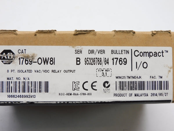 ALLEN BRADLEY 1769-OW8I SER. B F/W 3.1 DATE: 2014 NSFS