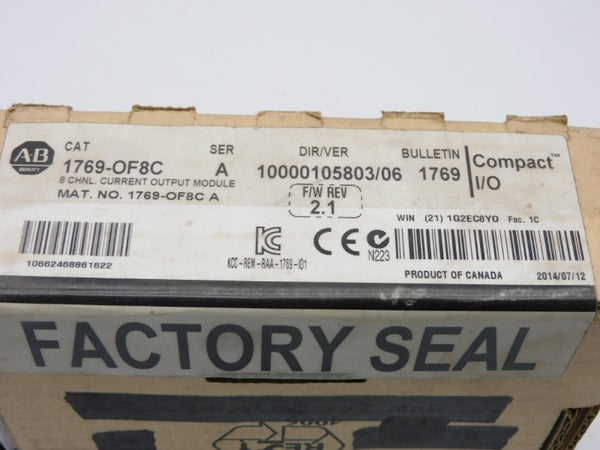 ALLEN BRADLEY 1769-OF8C SER. A F/W 2.1 DATE: 2014 NSFS