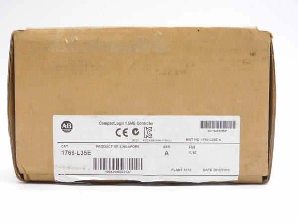 ALLEN BRADLEY 1769-L35E SER. A F/W 1.15 24VDC .66A NSMP